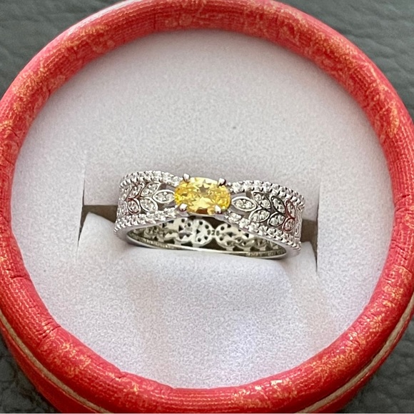 925 Sterling Silver Citrine Ring - Picture 1 of 6